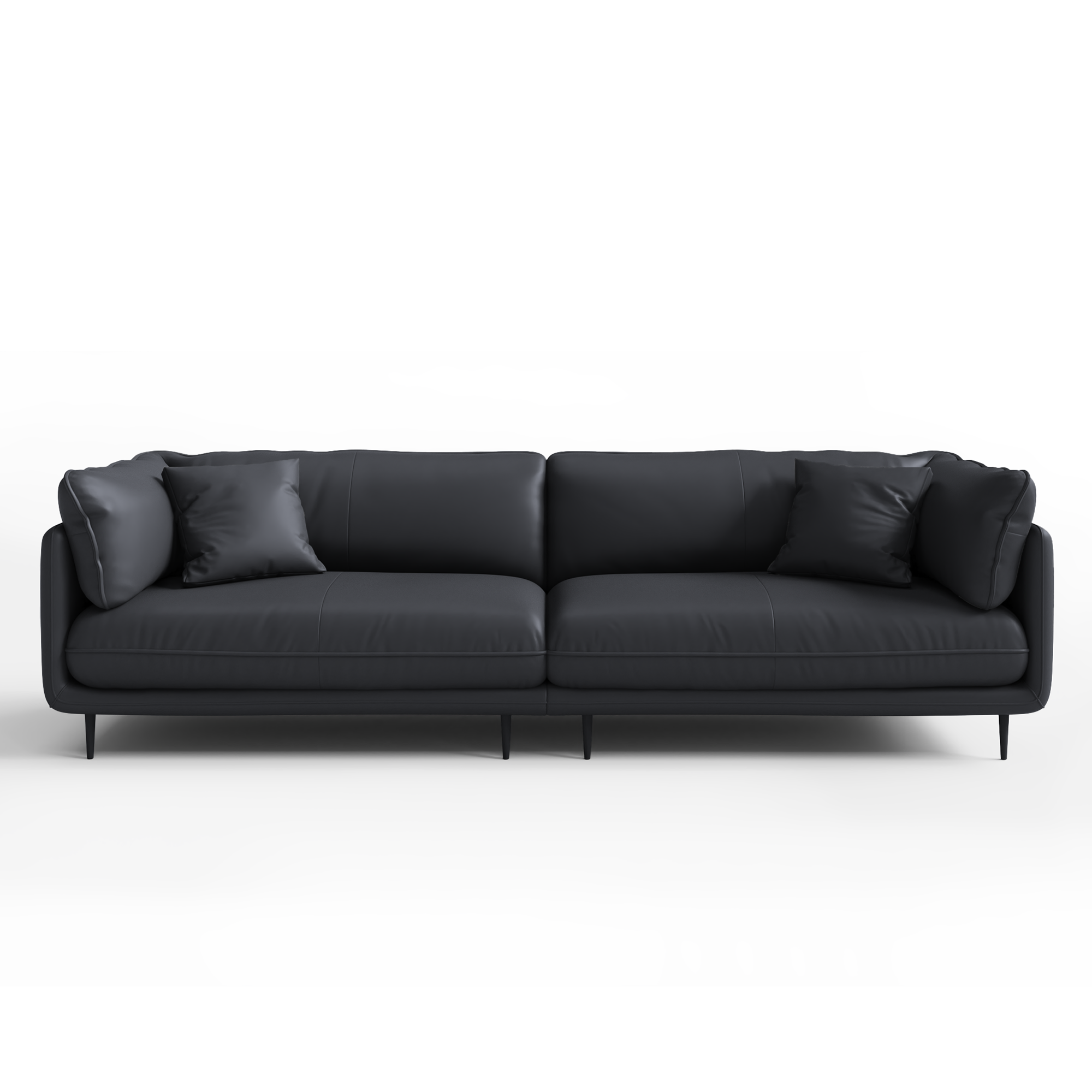 Vanilla Black Leather Sofa