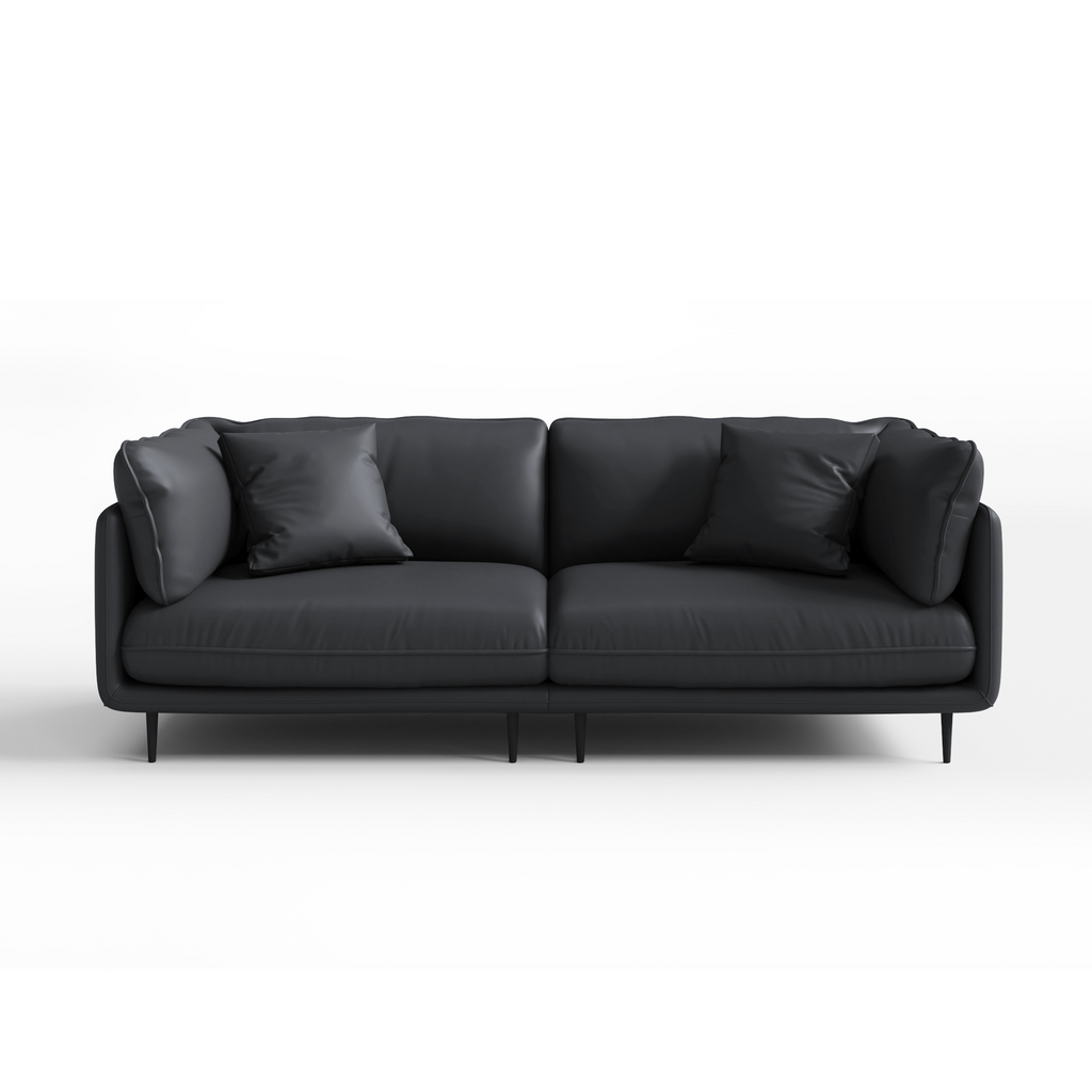 Vanilla Black Leather Sofa