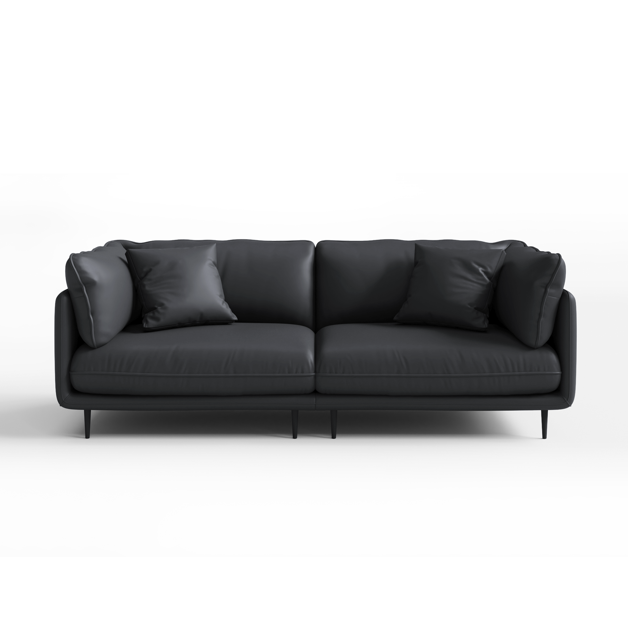Vanilla Black Leather Sofa