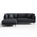 Vanilla Black Leather Sectional