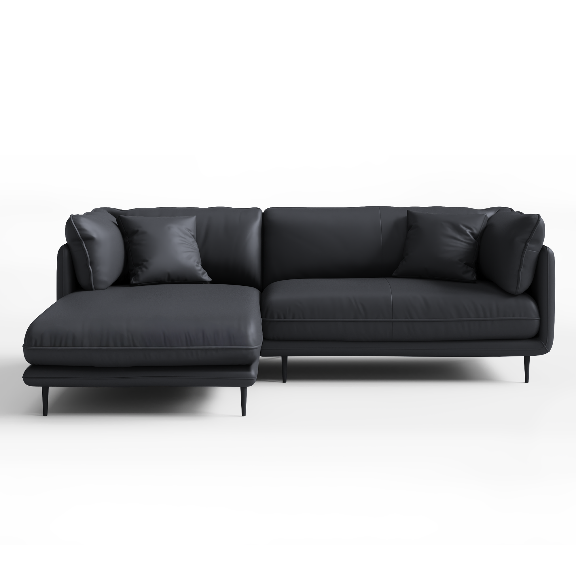 Vanilla Black Leather Sectional