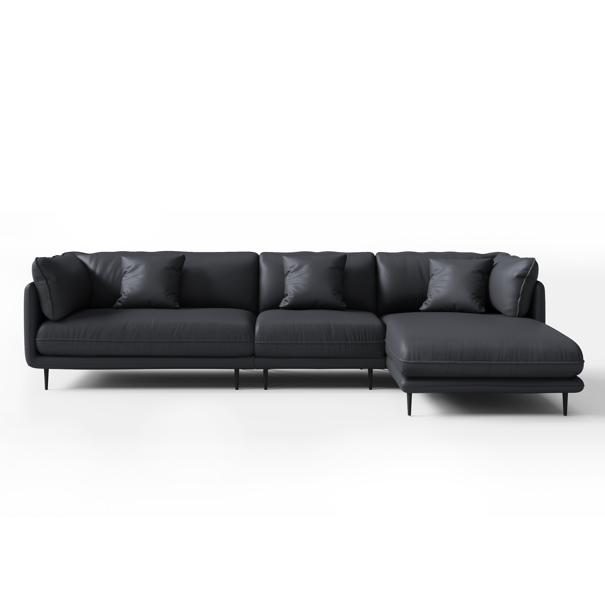 Vanilla Black Leather Sectional