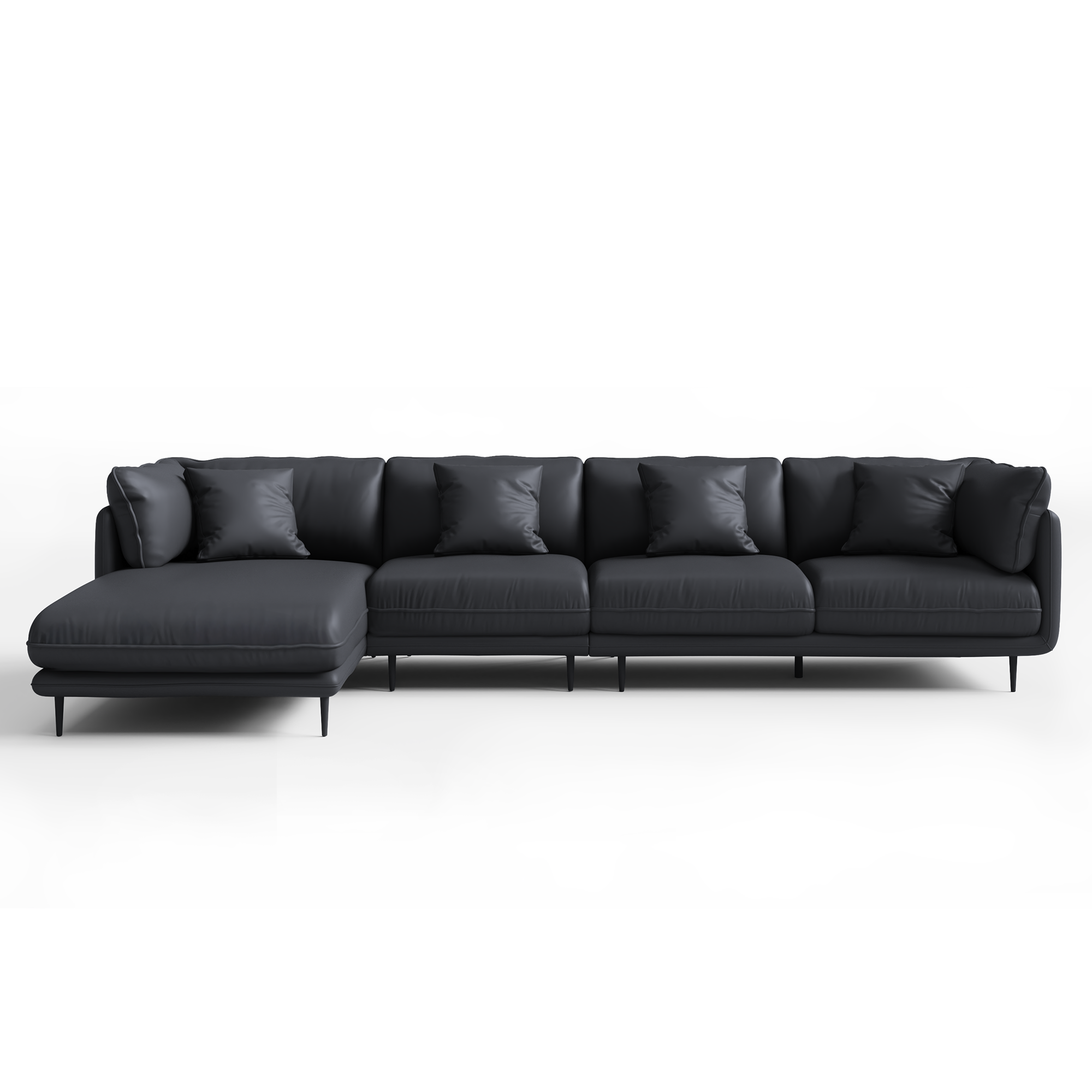 Vanilla Brown Leather Sectional