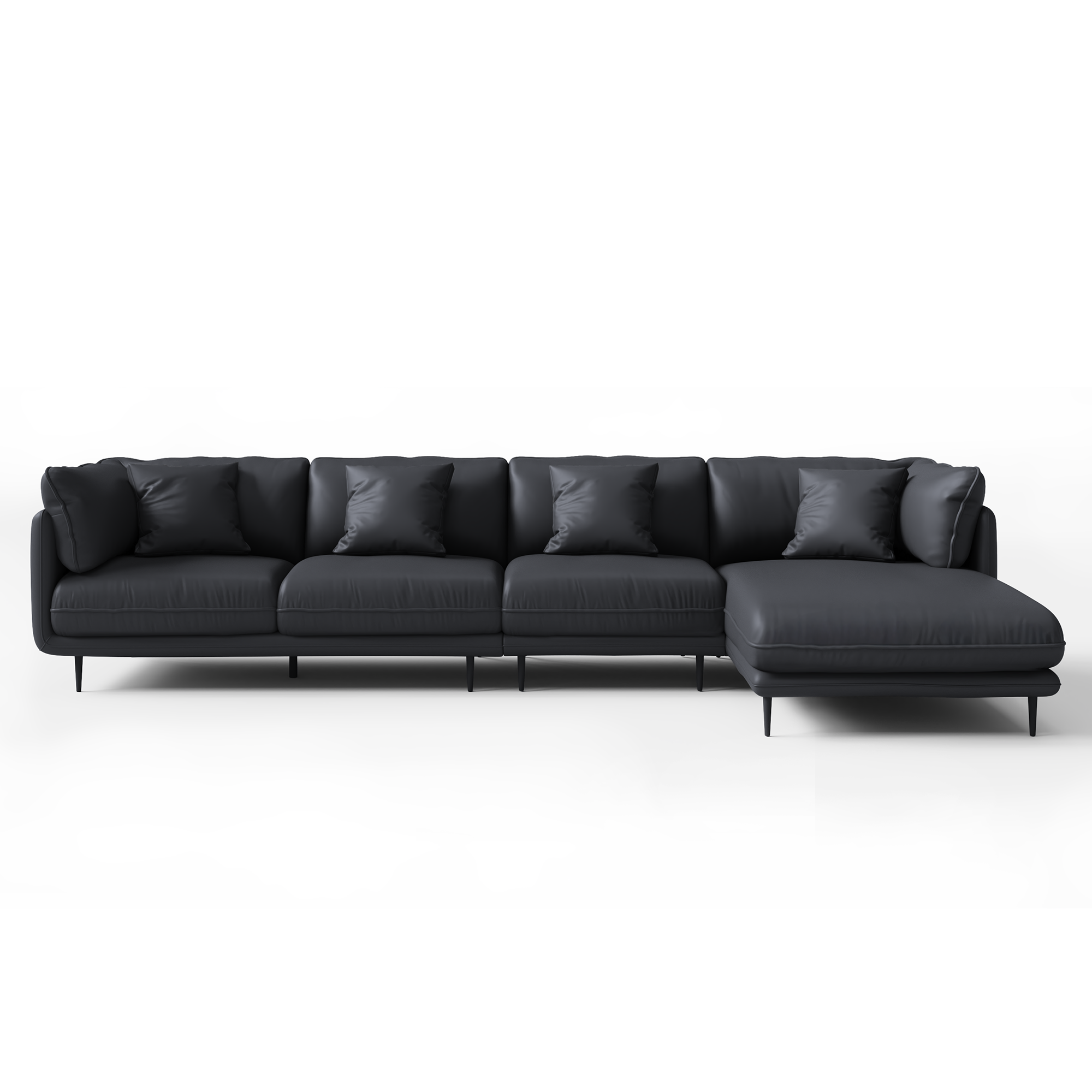 Vanilla Black Leather Sectional
