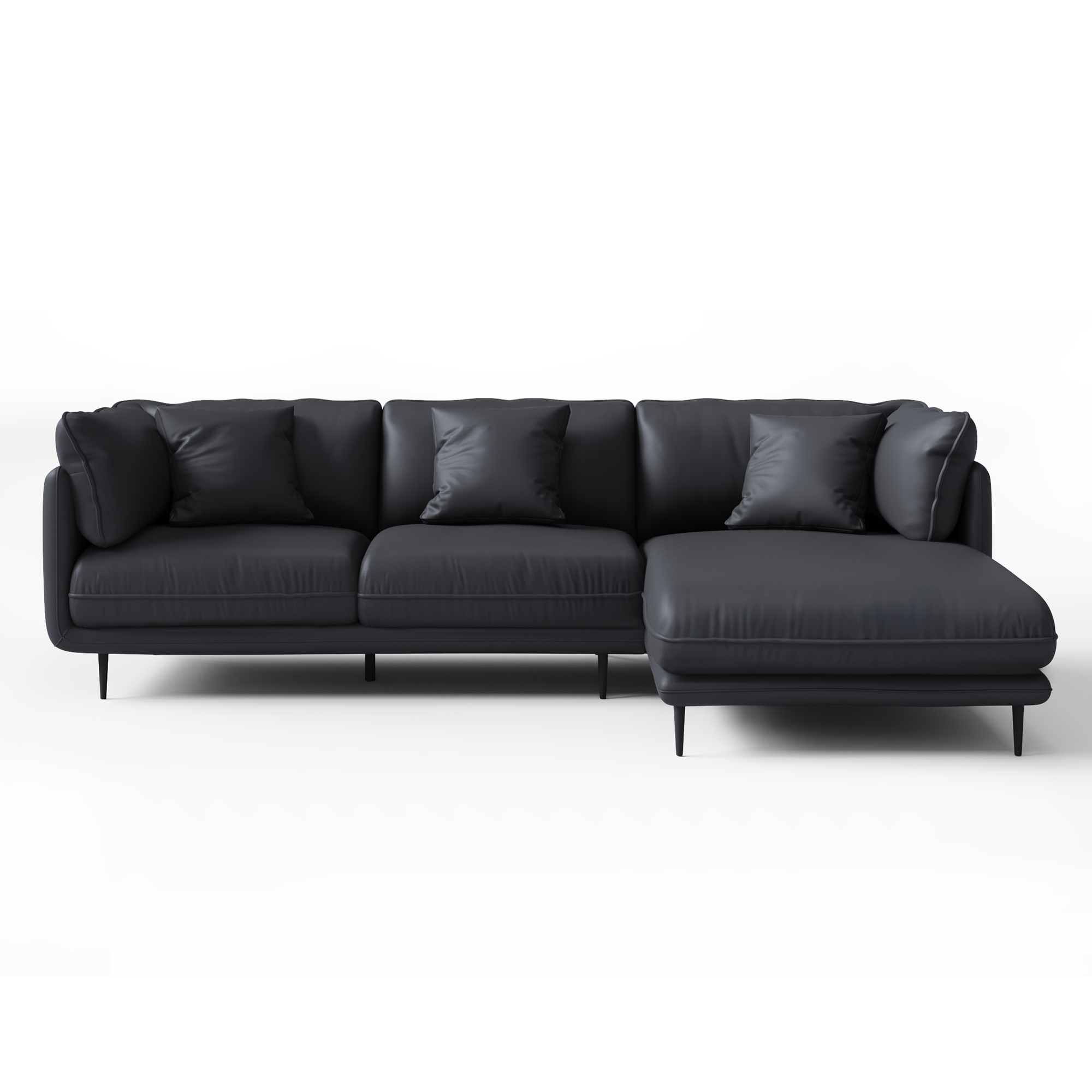 Vanilla Black Leather Sectional