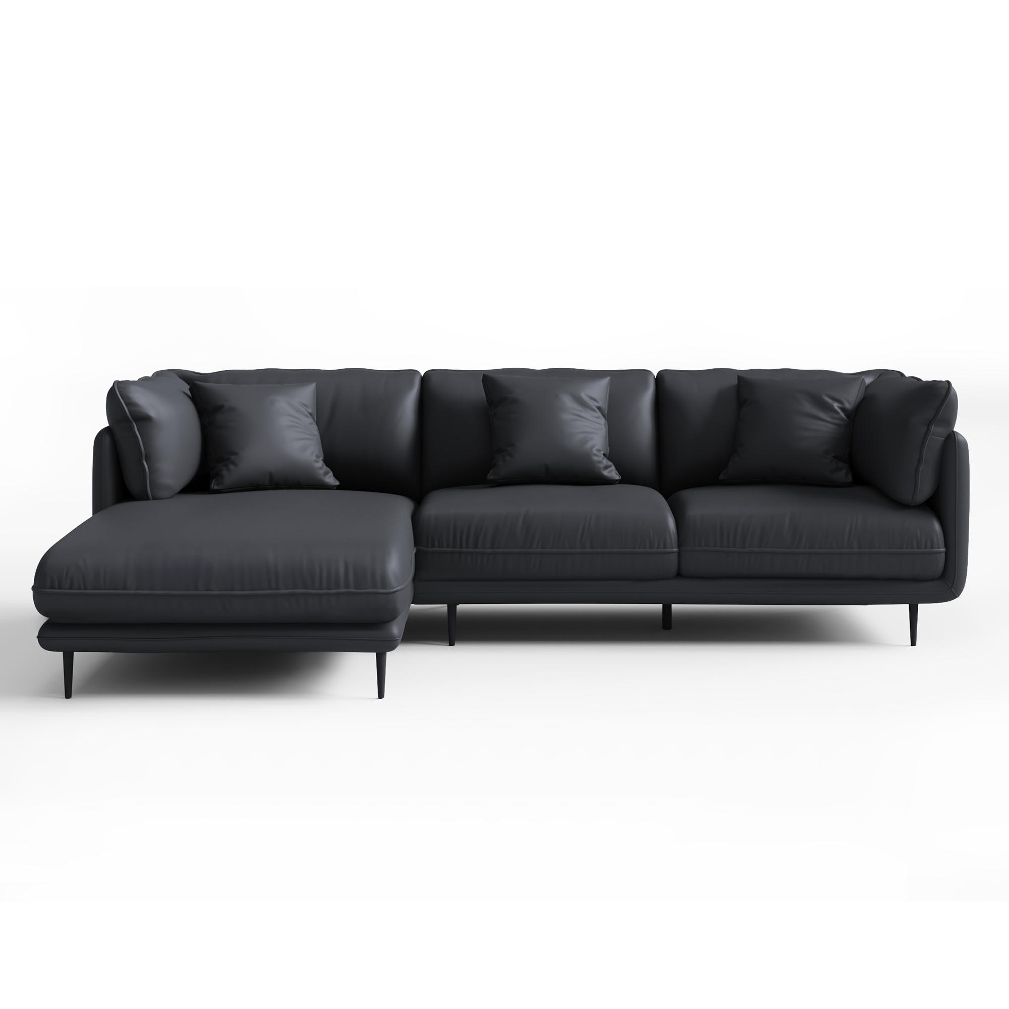 Vanilla Black Leather Sectional