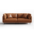 Vanilla Brown Leather Sofa