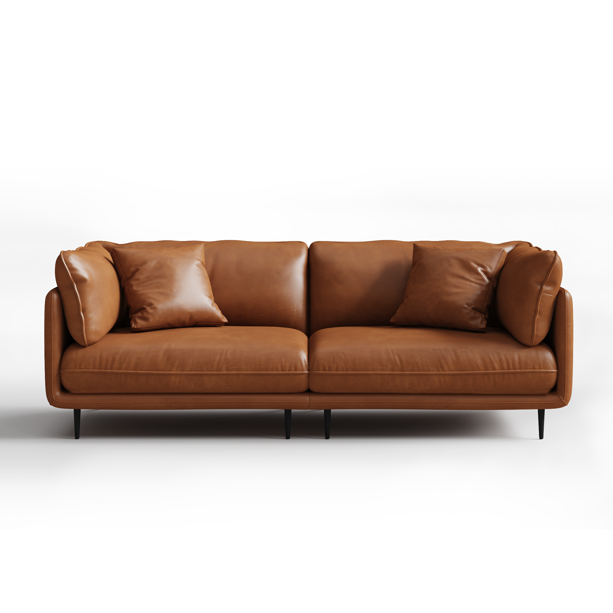 Vanilla Brown Leather Sofa