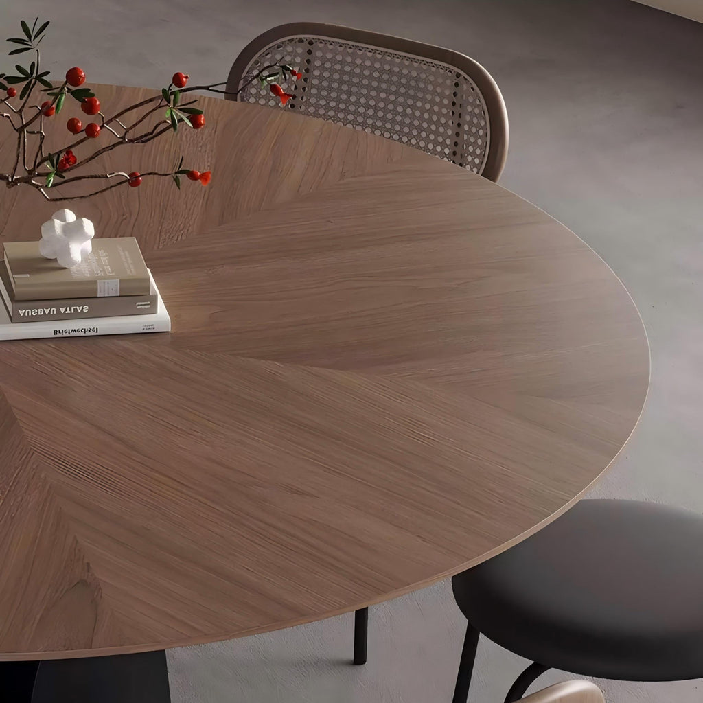 Lunaro Wood & Steel Round Dining Table