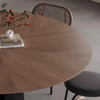 Lunaro Wood & Steel Round Dining Table