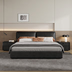 Domus Black Leather Bed