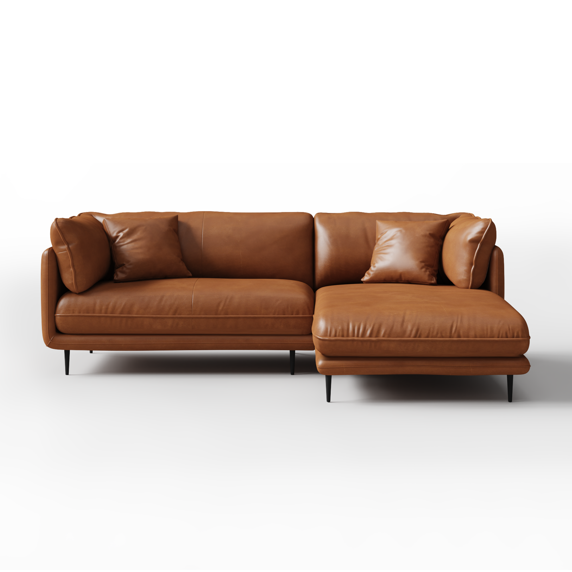 Vanilla Black Leather Sectional