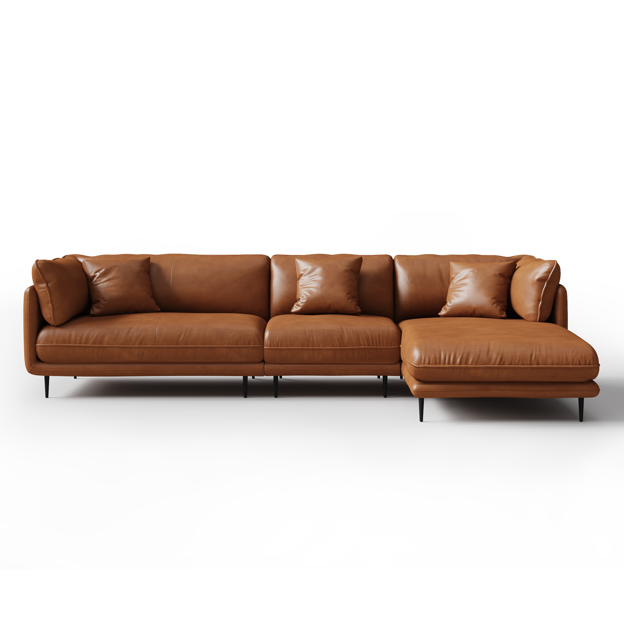 Vanilla Black Leather Sectional