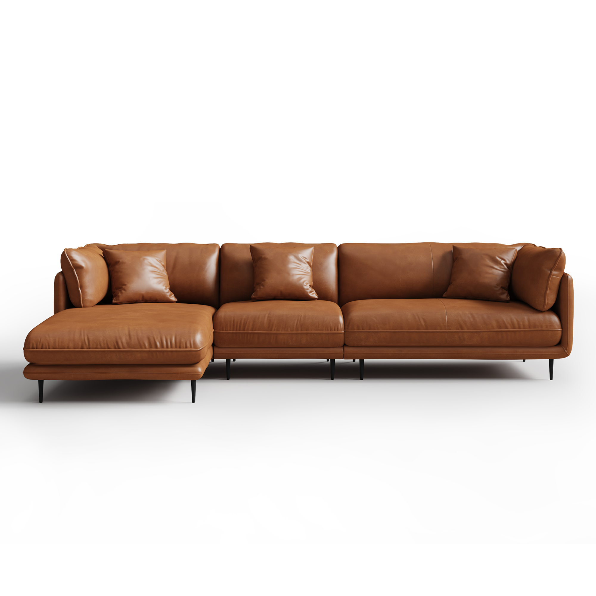 Vanilla Black Leather Sectional