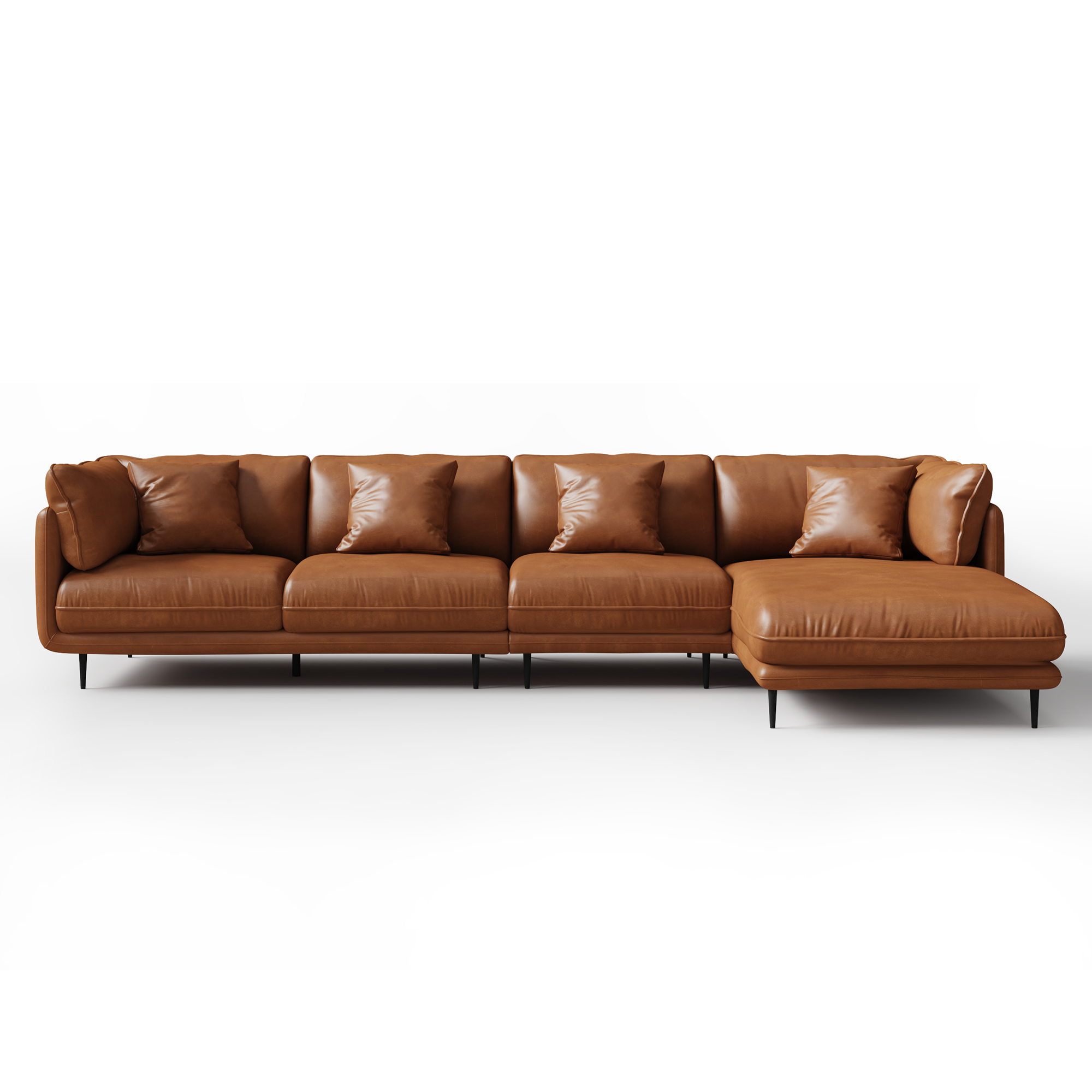 Vanilla Brown Leather Sectional