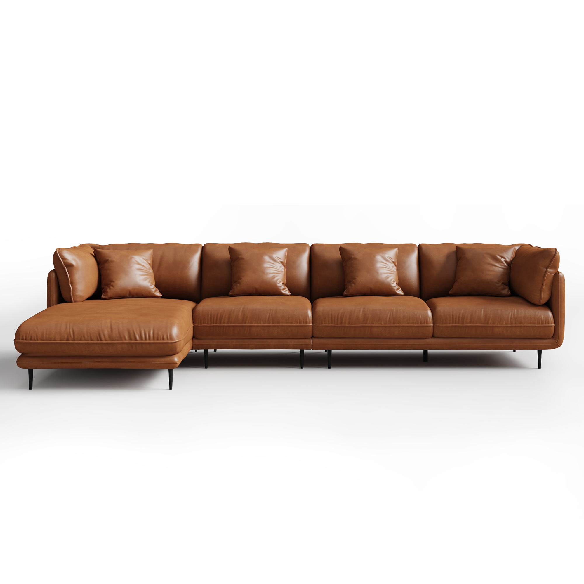 Vanilla Black Leather Sectional