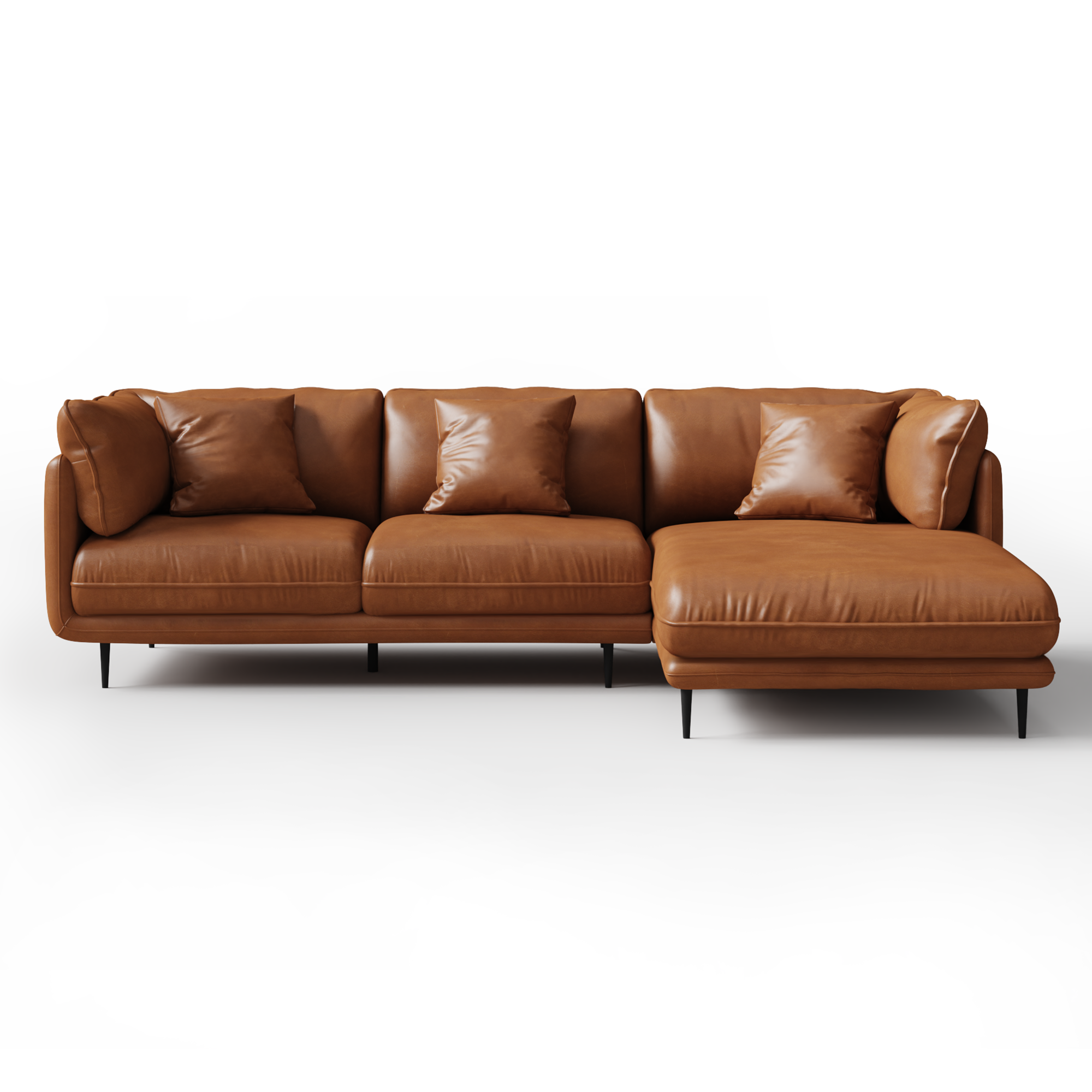 Vanilla Brown Leather Sectional