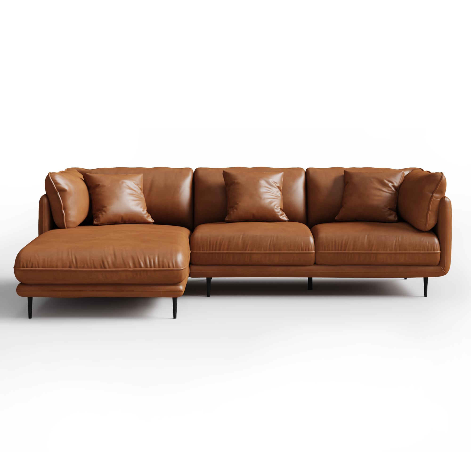 Vanilla Black Leather Sectional