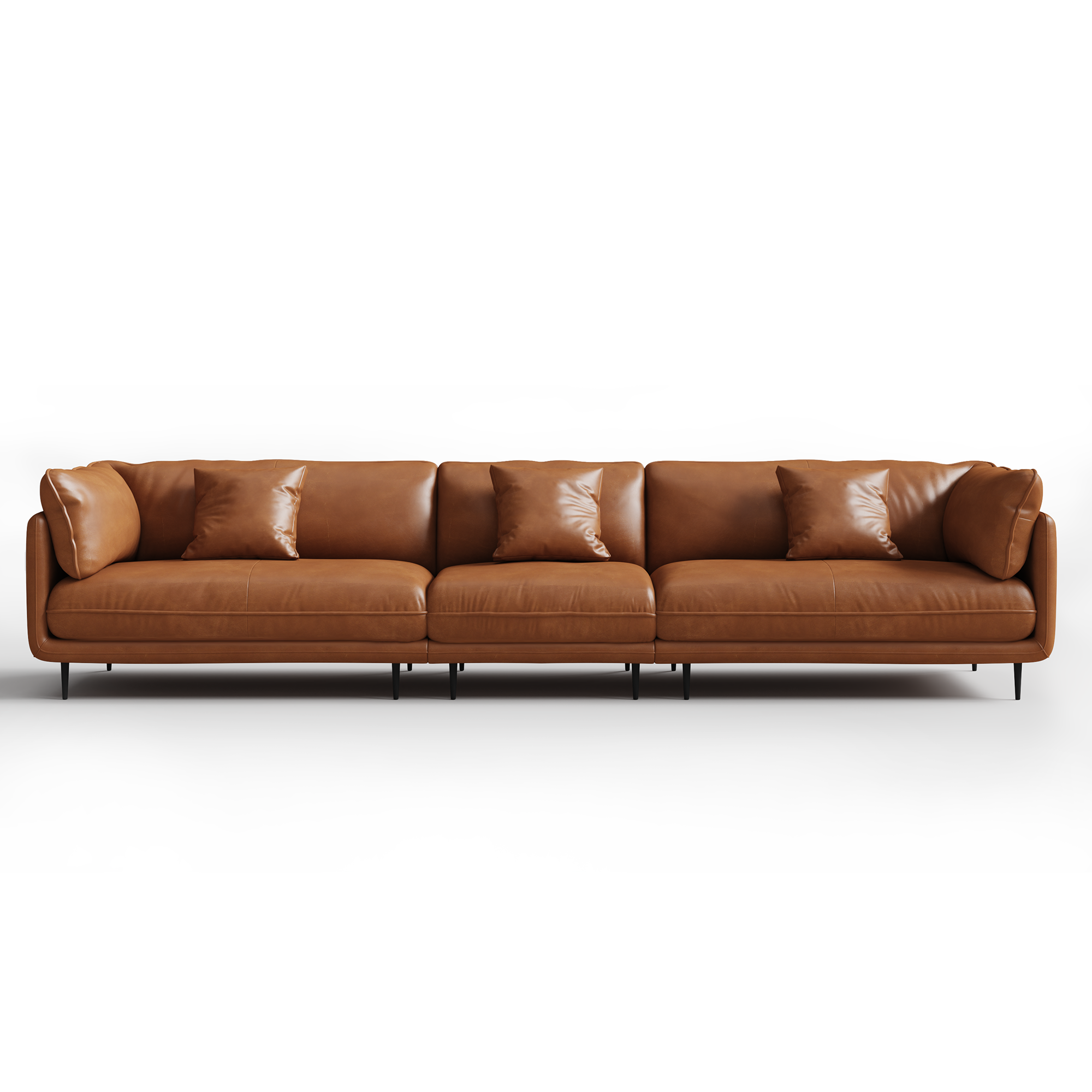 Vanilla Brown Leather Sofa