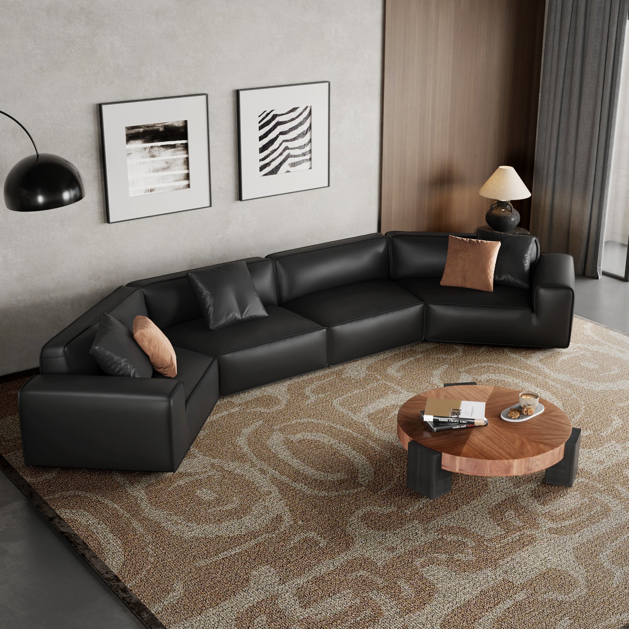 Domus U-Shaped Curved Modular Sectional Sofa