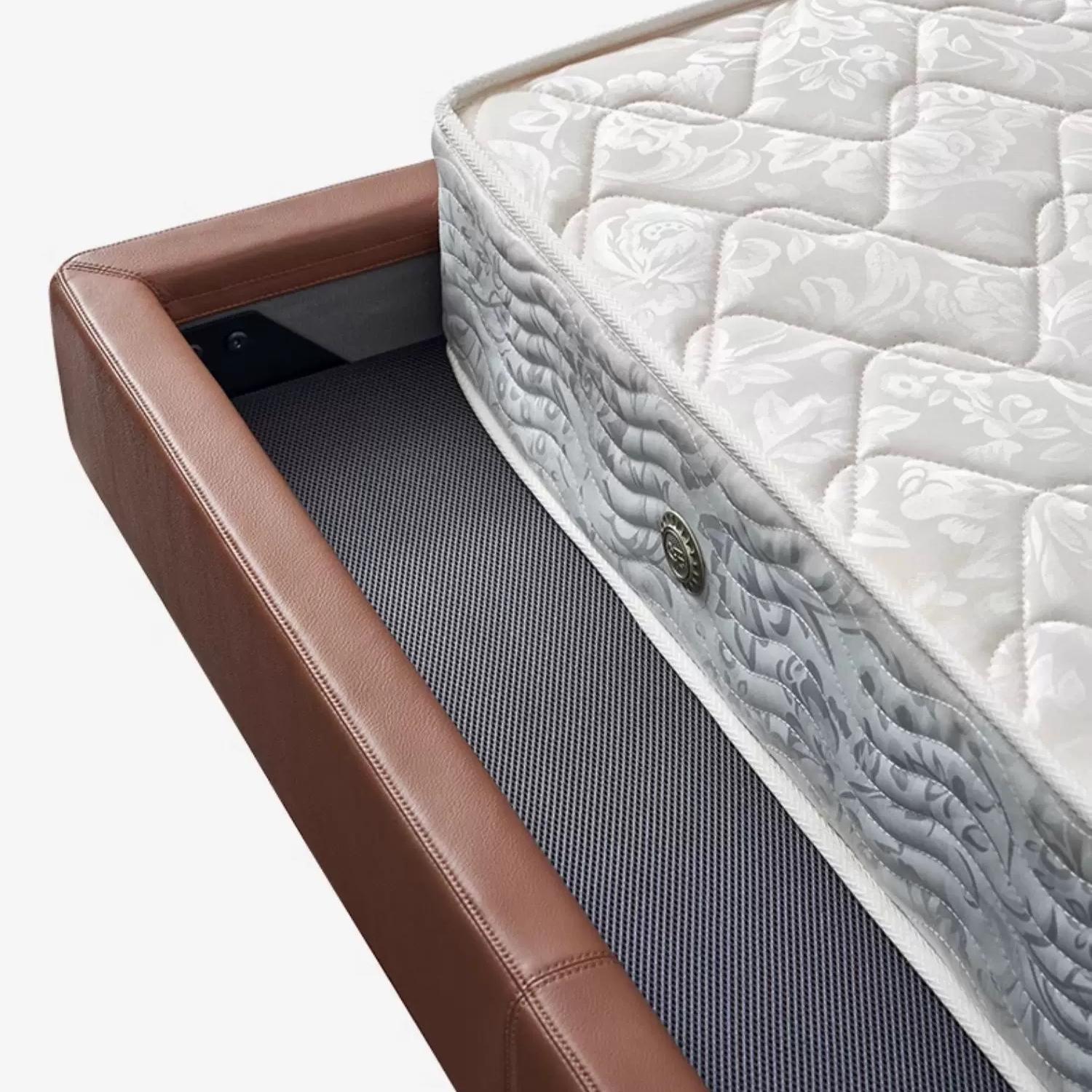 Mocha Slice Leather Bed
