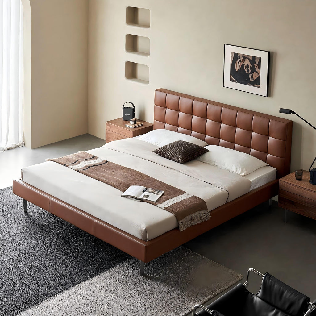 Mocha Slice Leather Bed