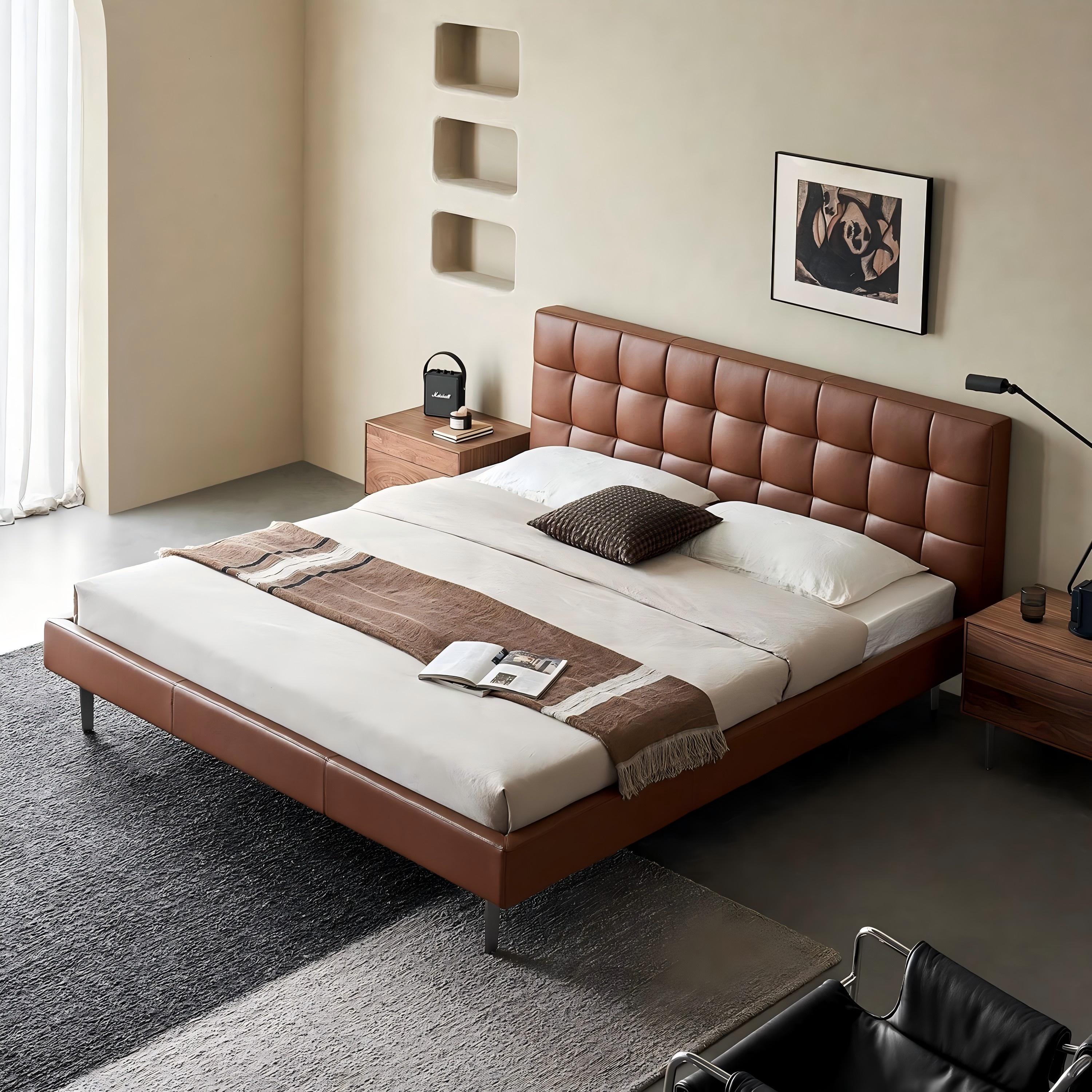 Mocha Slice Leather Bed