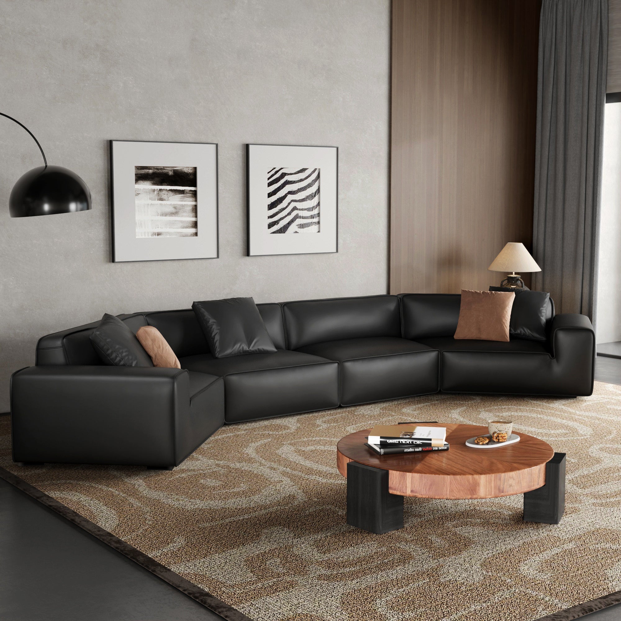Domus U-Shaped Curved Modular Sectional Sofa