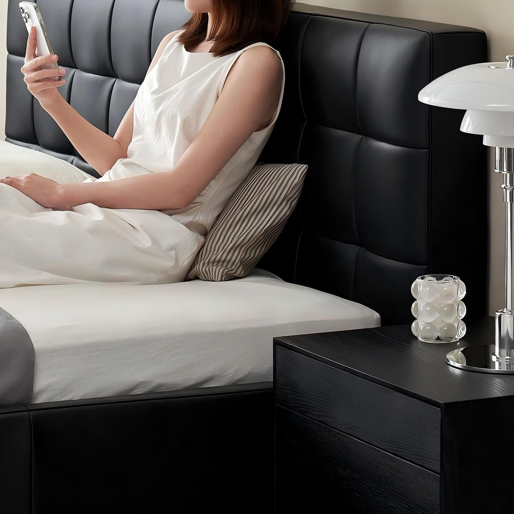 Sugar Cube Leather Bed