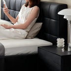 Sugar Cube Leather Bed