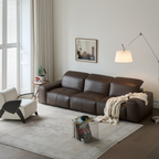 Nero Brown Recliner Leather Lounge Sofa
