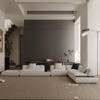 Silver Moon Boucle L-Shaped Sectional Sofa