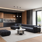 Boba Black Leathaire Sectional