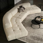 Almond Cream Curved Sectional Sofa
