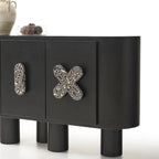 Cross & Line Black Sideboard Cabinet