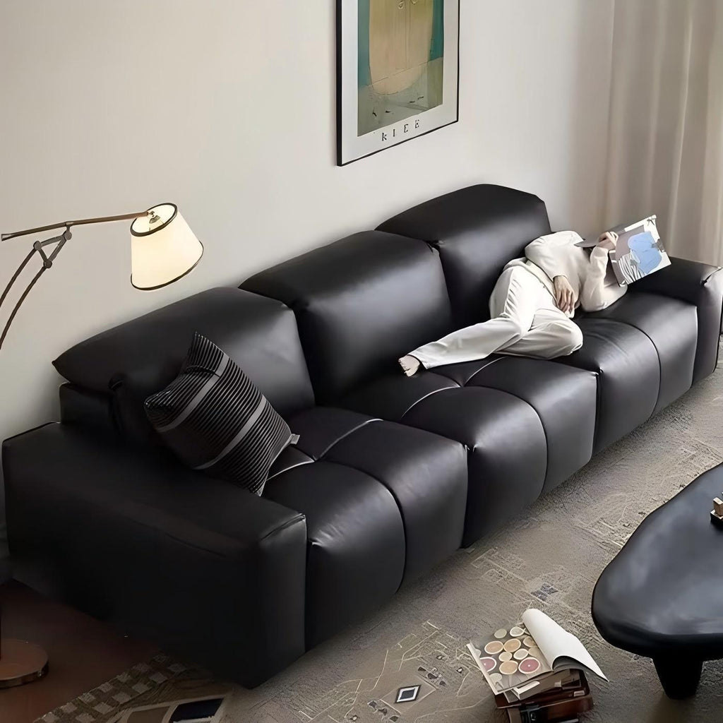 Nero Brown Recliner Leather Lounge Sofa