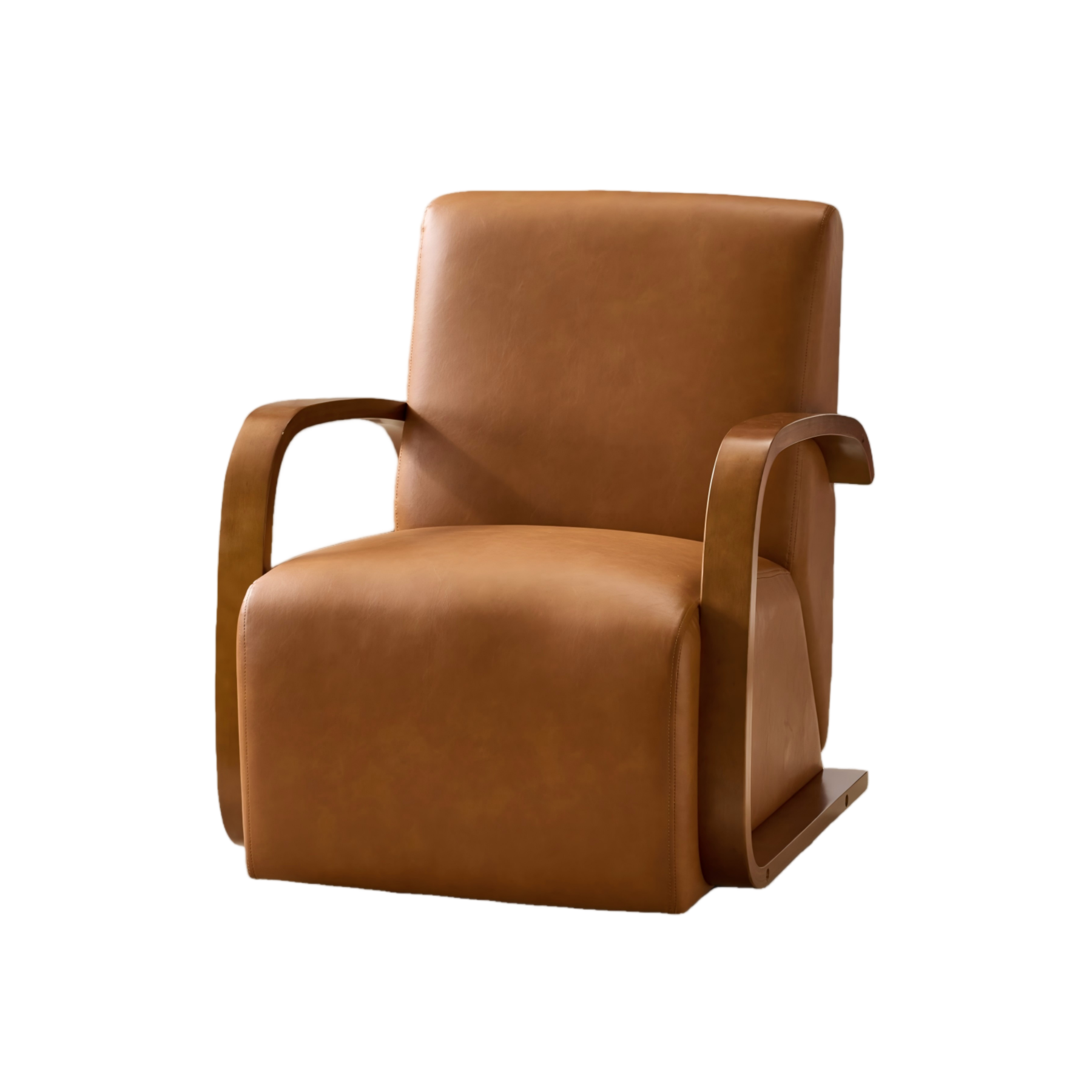 Savile Brown Leather Swivel Armchair