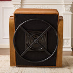 Savile Brown Leather Swivel Armchair