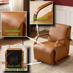 Savile Brown Leather Swivel Armchair