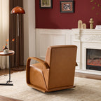 Savile Brown Leather Swivel Armchair