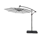 Parasol de terrasse éclairé à énergie solaire de 3 m avec pied