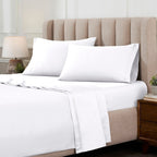 Parure de draps en coton égyptien de qualité supérieure 1000 fils au pouce carré, à poches profondes et à motif uni