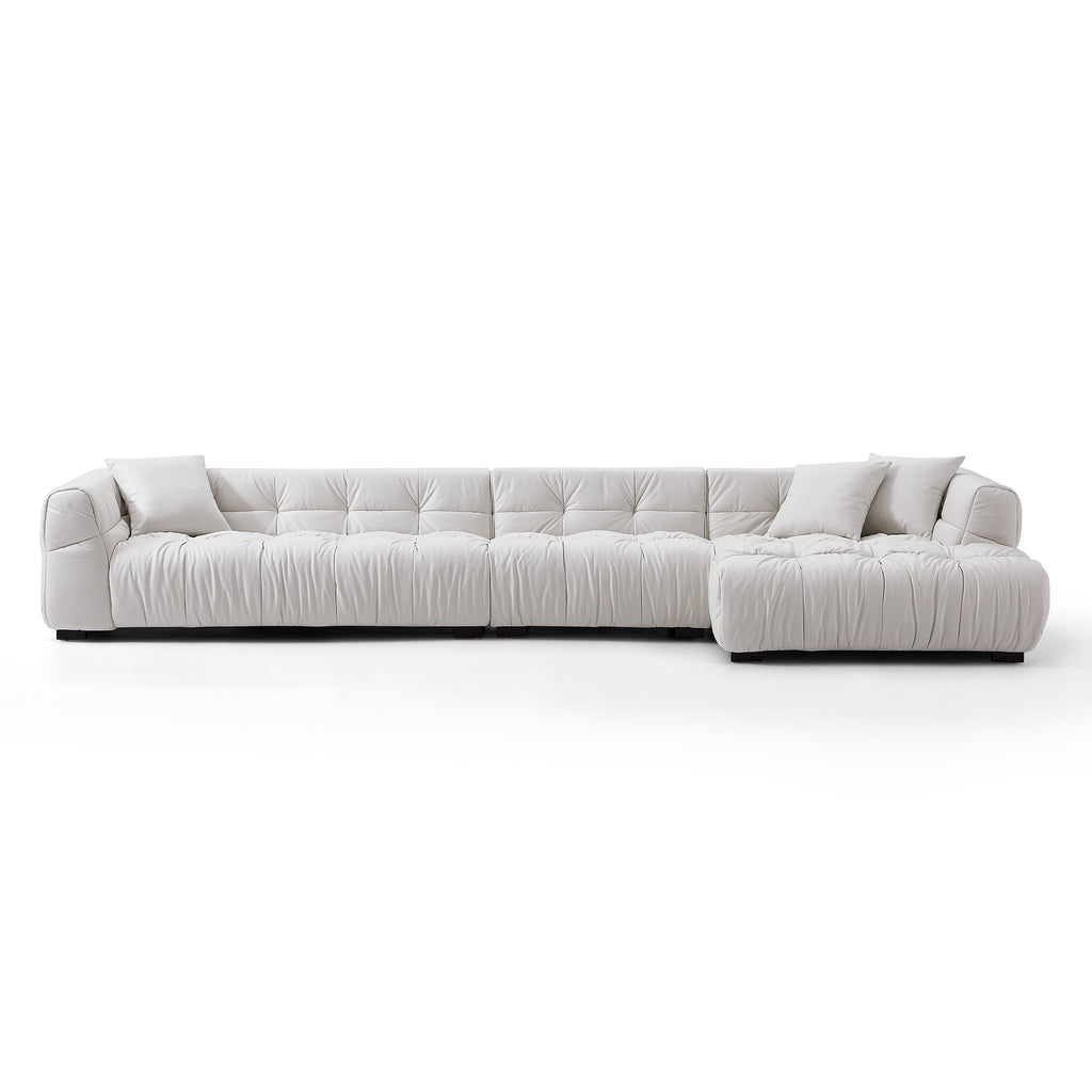 Boba Cream Leathaire Sectional Set