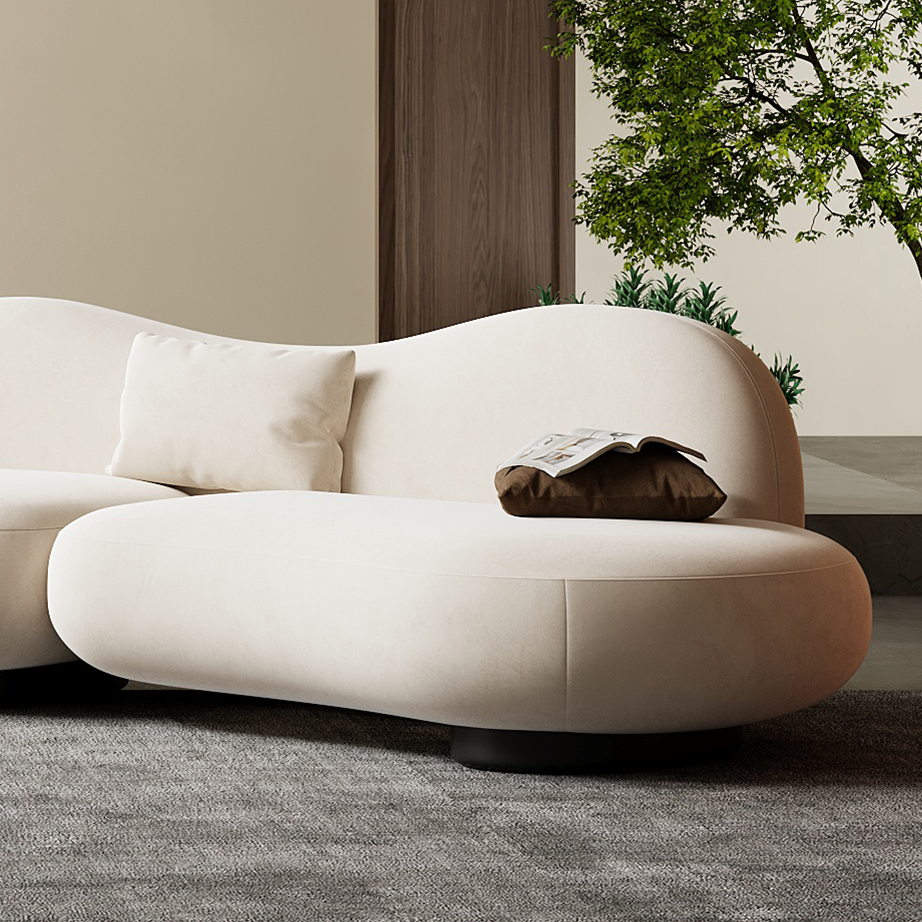 Velvet Curved Sectional Sofa