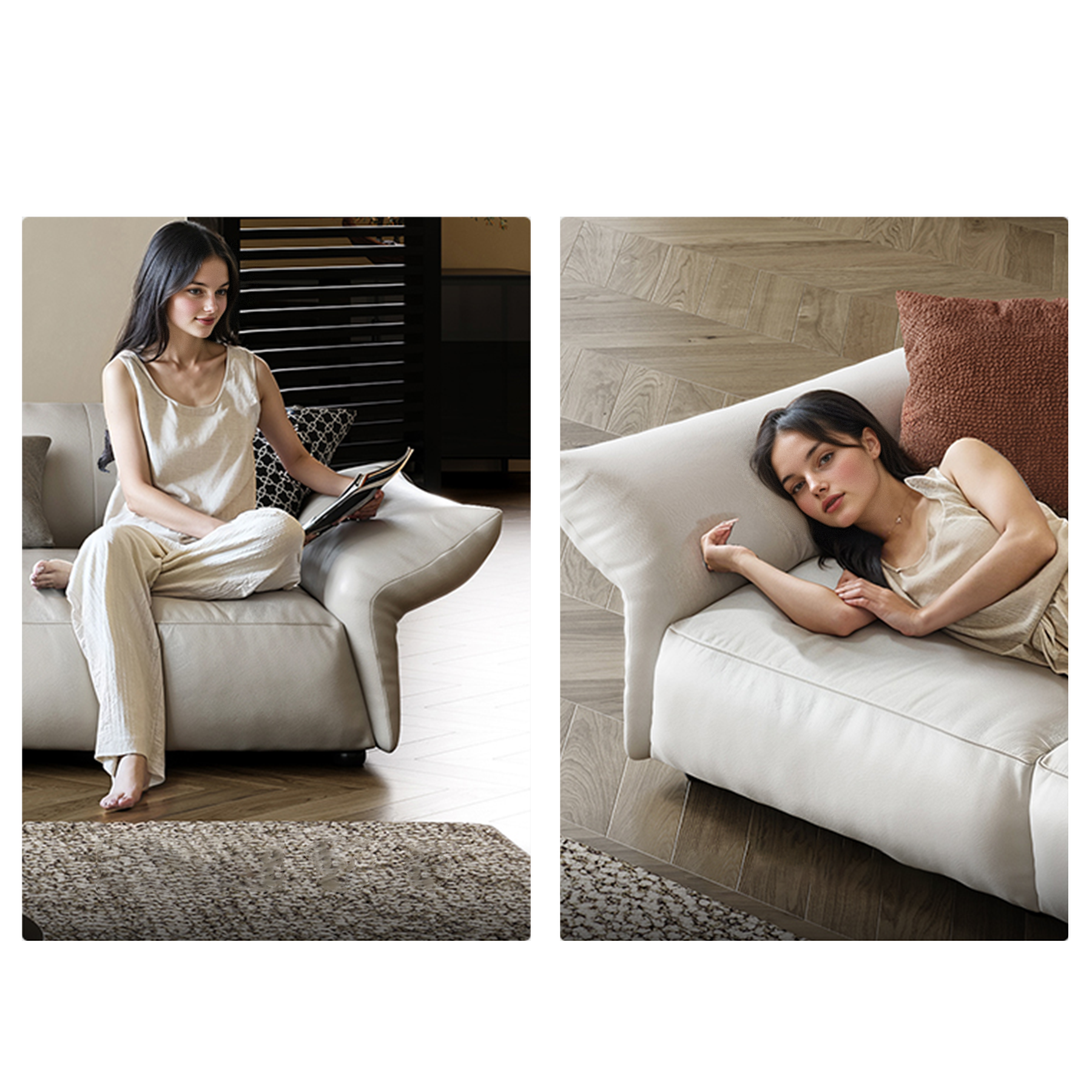 Petalo Modern Leather Sectional