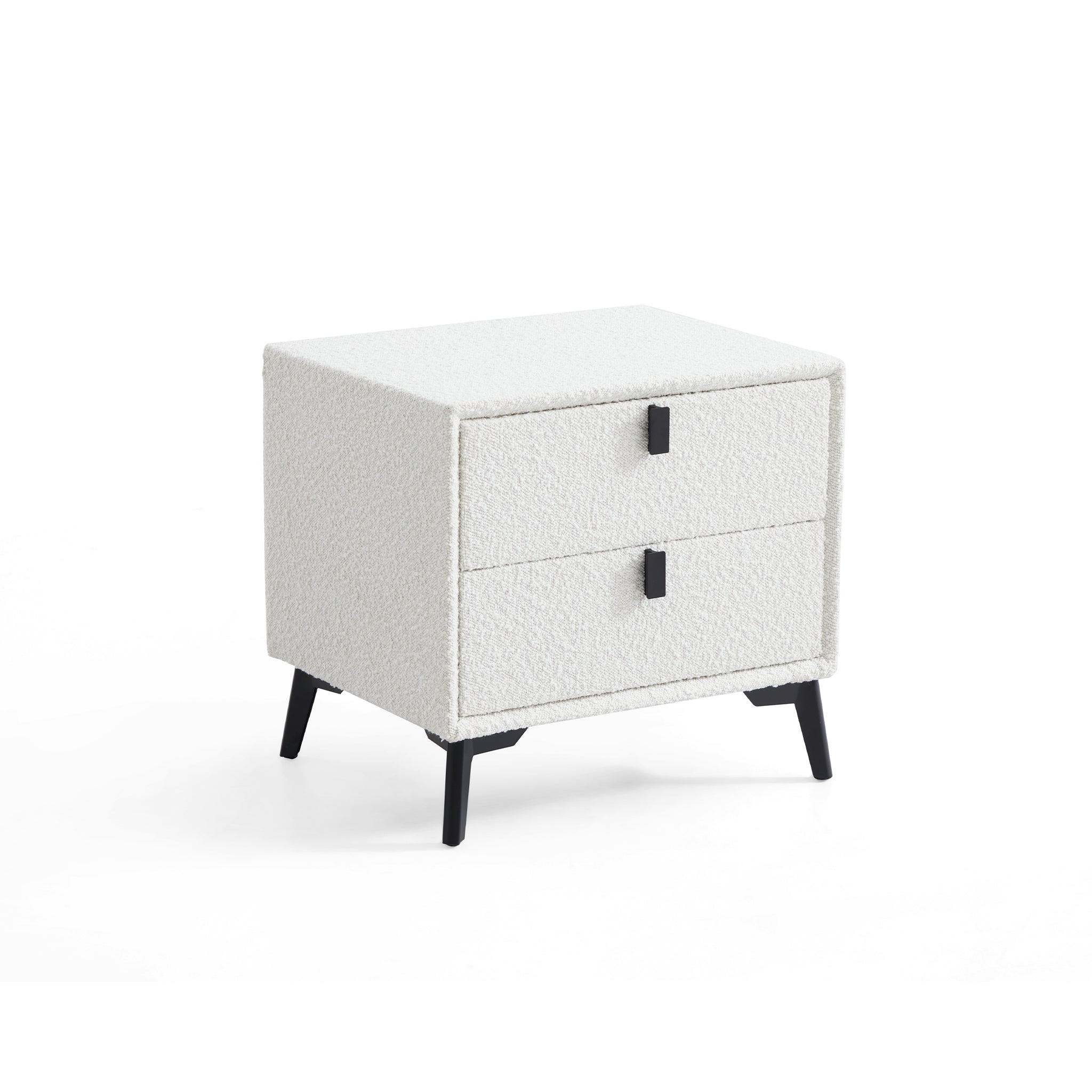 Cushy Boucle Fabric Nightstand