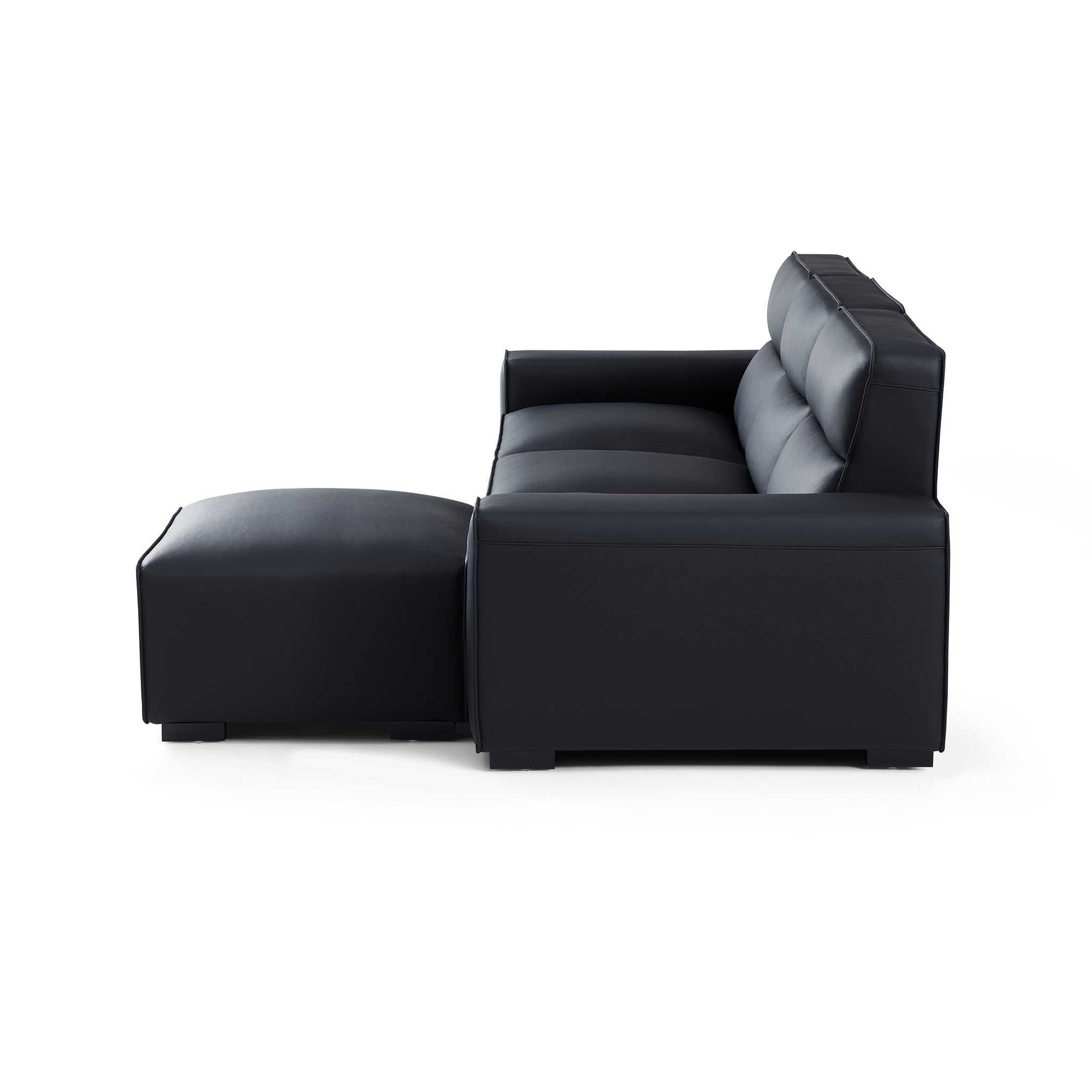 Domus High-Back Modular Leather Sofa and Ottoman