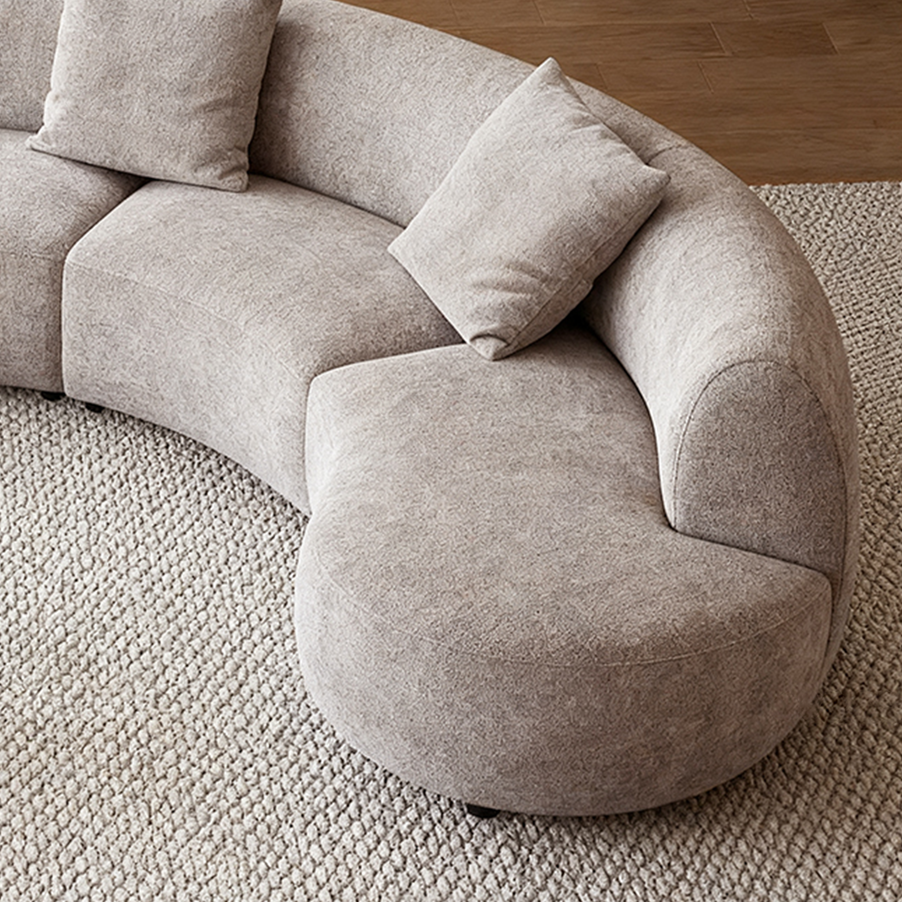 Nestled Curved Open-End Sectional Sofa
