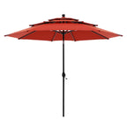 Parasol de terrasse inclinable à 3 niveaux de 10 pieds de MAISON ARTS, parasol d'extérieur à double ventilation avec lumières LED