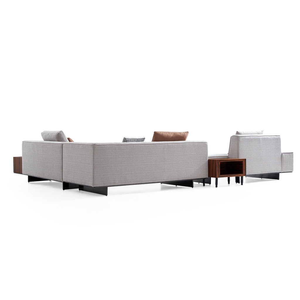 Brandy Channel Tufting Sectional with Coffee Table